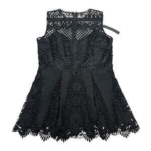 ELIE TAHARI Alessandra Floral Crochet Blouse